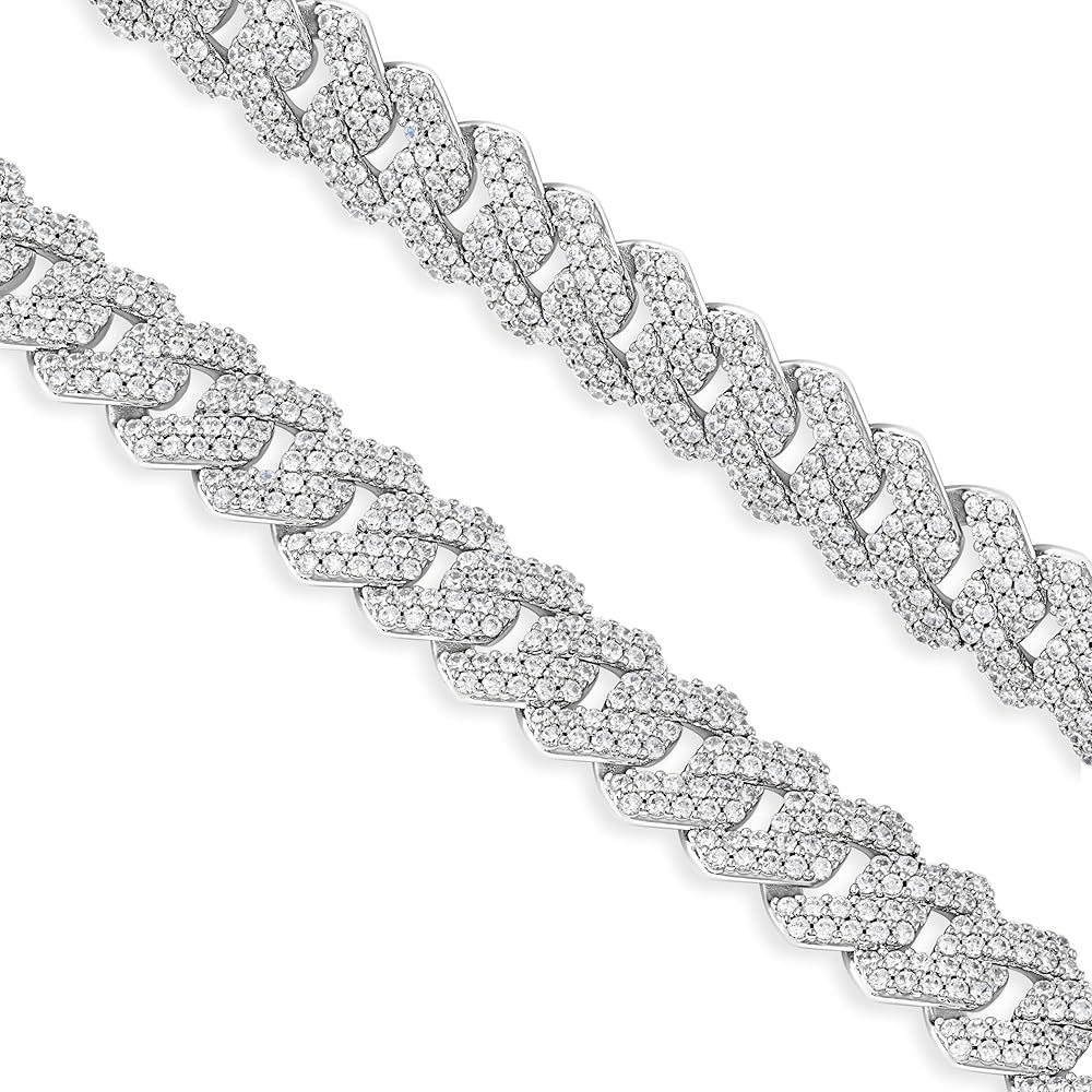 アクセサリー glitter 19mm iced out chain 60cm GLD Shop Iced Diamond Cuban Necklace - 5MM/8.5MM/12MM/19MM